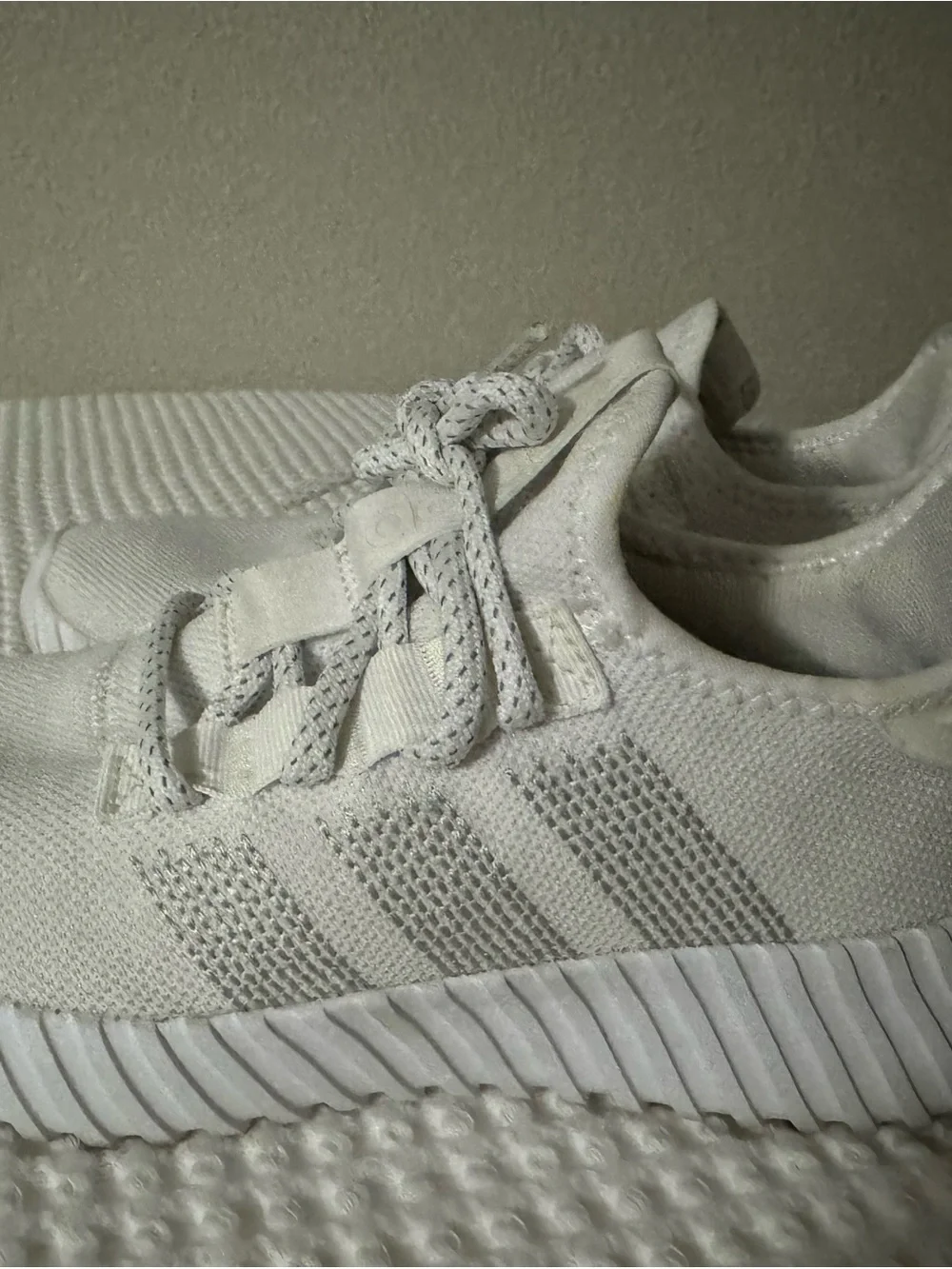 adidas Men's All-White Knit Casual Sneakers